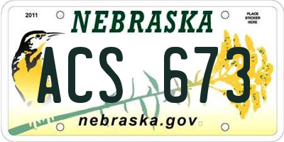 NE license plate ACS673