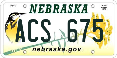 NE license plate ACS675