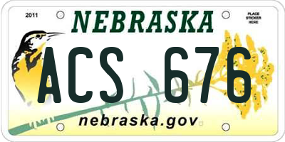 NE license plate ACS676