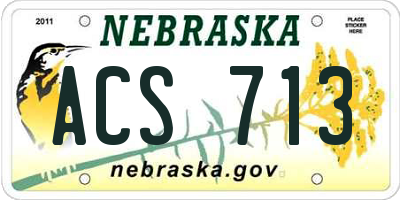 NE license plate ACS713