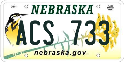 NE license plate ACS733
