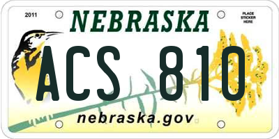 NE license plate ACS810