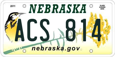 NE license plate ACS814
