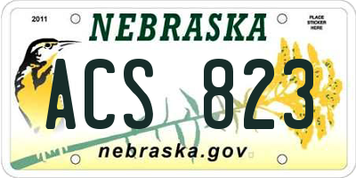 NE license plate ACS823