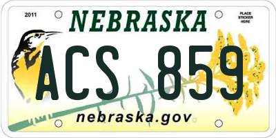 NE license plate ACS859