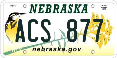 NE license plate ACS877