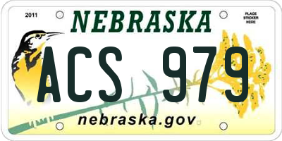 NE license plate ACS979