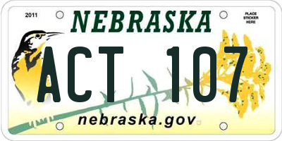 NE license plate ACT107