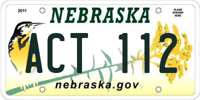 NE license plate ACT112