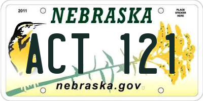 NE license plate ACT121