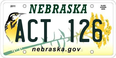 NE license plate ACT126