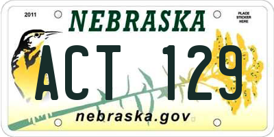 NE license plate ACT129