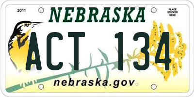 NE license plate ACT134