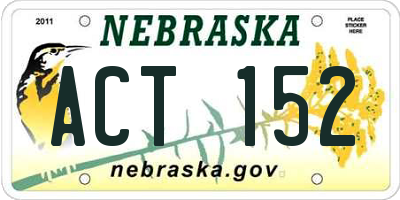 NE license plate ACT152