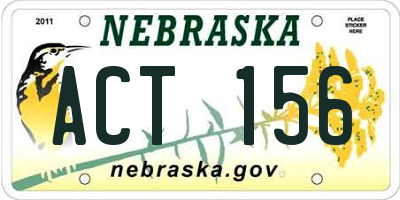 NE license plate ACT156