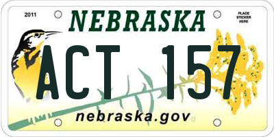 NE license plate ACT157