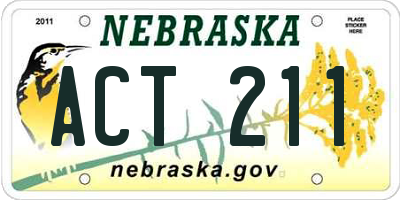 NE license plate ACT211