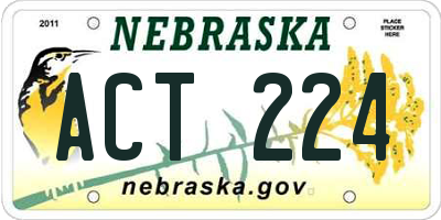 NE license plate ACT224