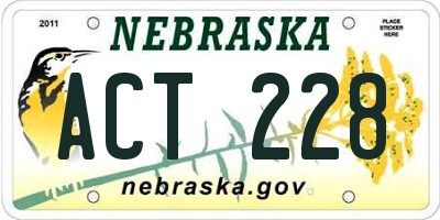 NE license plate ACT228