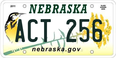 NE license plate ACT256