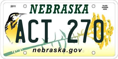 NE license plate ACT270