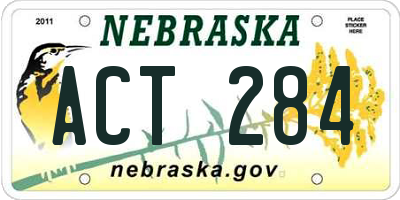 NE license plate ACT284