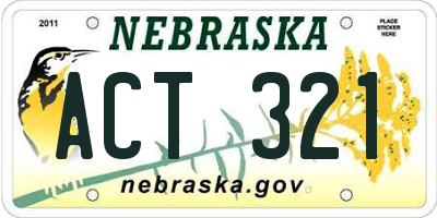 NE license plate ACT321