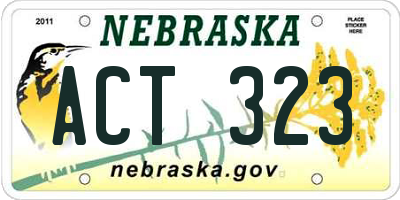 NE license plate ACT323