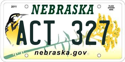 NE license plate ACT327