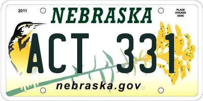 NE license plate ACT331