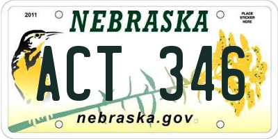 NE license plate ACT346