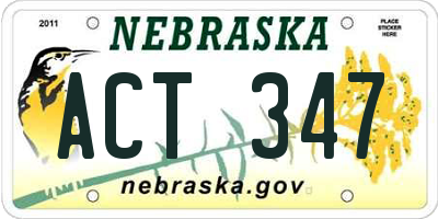 NE license plate ACT347