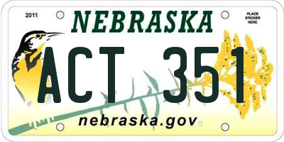 NE license plate ACT351