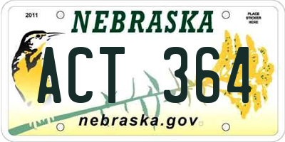 NE license plate ACT364