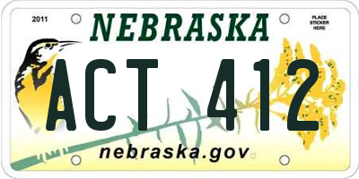 NE license plate ACT412