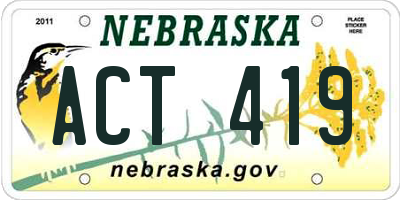 NE license plate ACT419