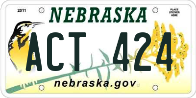 NE license plate ACT424