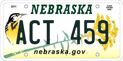 NE license plate ACT459