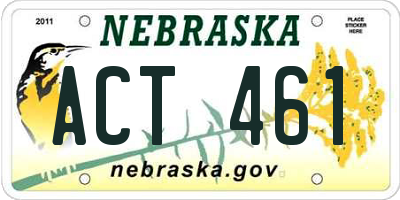 NE license plate ACT461