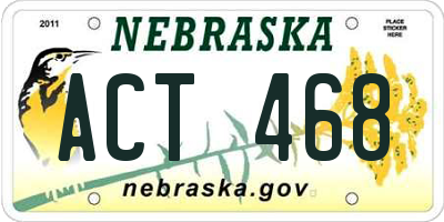 NE license plate ACT468