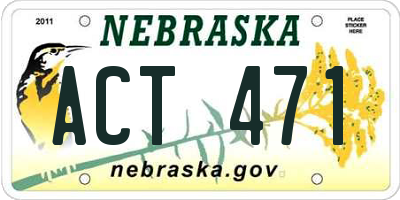 NE license plate ACT471
