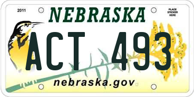 NE license plate ACT493