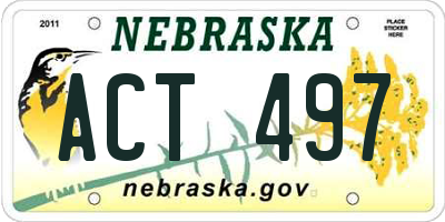 NE license plate ACT497