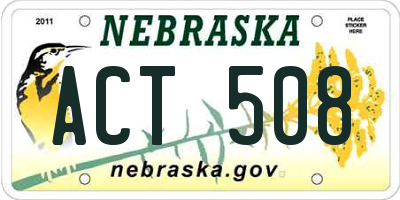 NE license plate ACT508