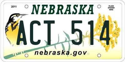 NE license plate ACT514