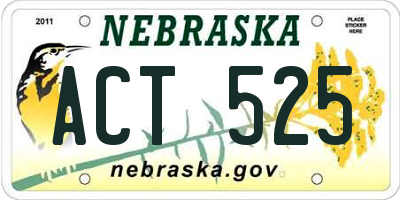 NE license plate ACT525