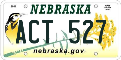 NE license plate ACT527