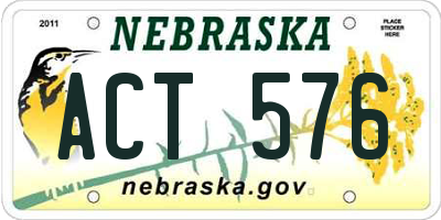 NE license plate ACT576