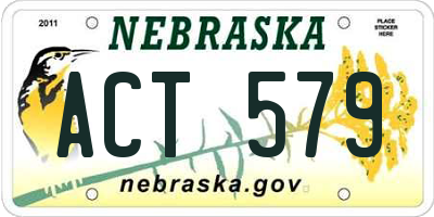 NE license plate ACT579