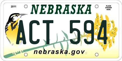 NE license plate ACT594